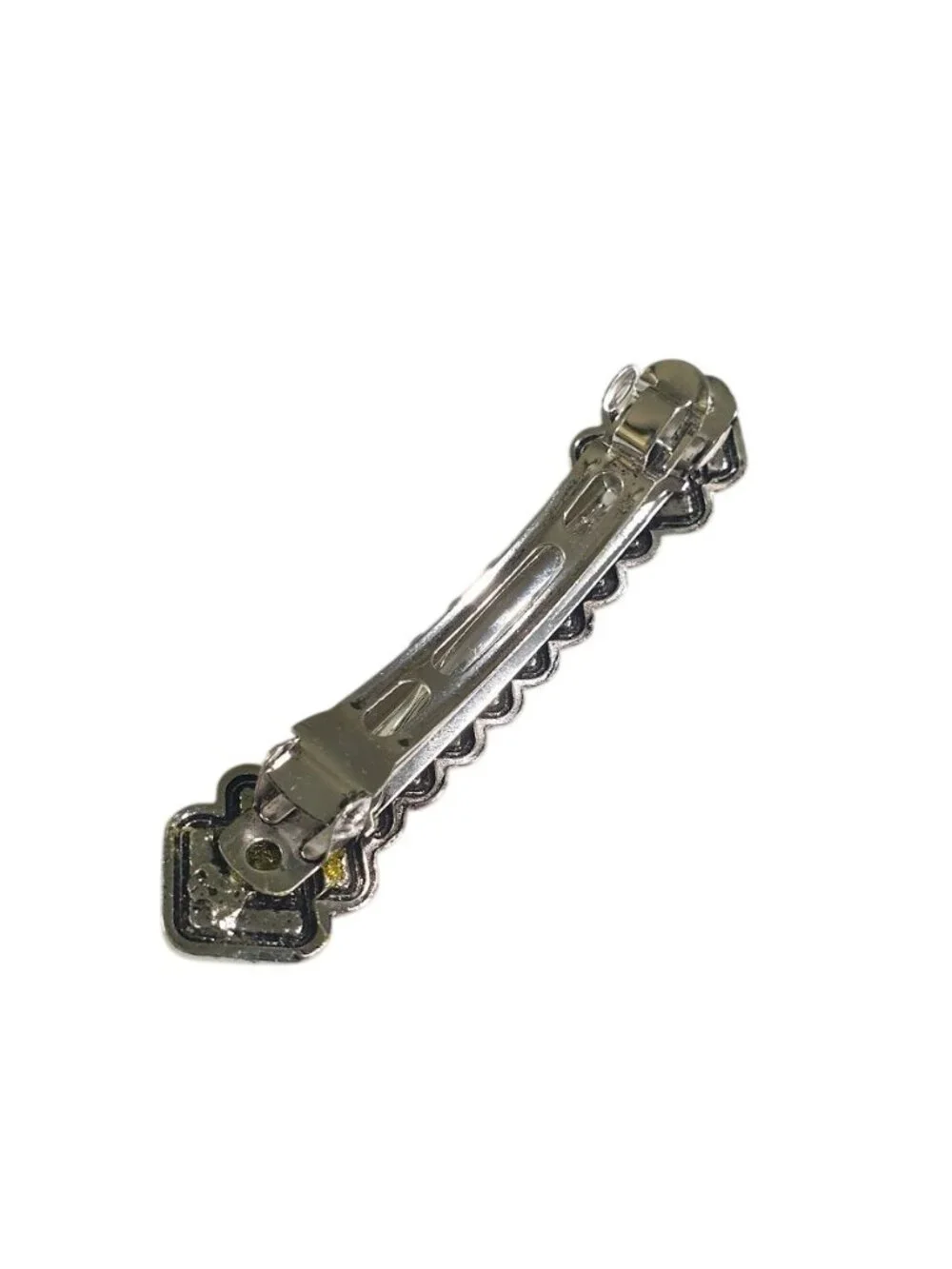 Silver Tone Metal Hair Barrette Intricate Braided Woven Detail Accessory Clip